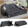 Vipbear 101" Sectional Sleeper Sofa Bed, Pull-Out Bed, Reclining Backrest, Reversible Storage Chaise, USB Ports & Cup Holders - 3 of 4