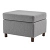 25" Wide Rectangle Storage Ottoman with Wood Legs and Hinged Lid - WOVENBYRD - 4 of 4