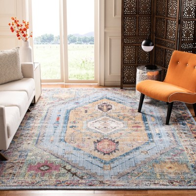 Bristol Blue and Camel Synthetic 8' x 10' Area Rug