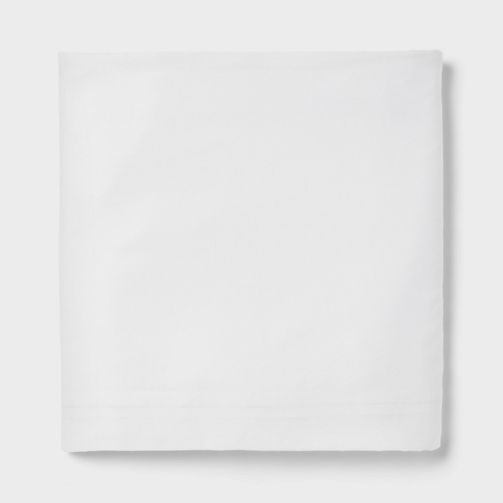 Photos - Bed Linen Twin/Twin XL Cotton Blend Sateen Flat Sheet White - Room Essentials™