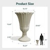 SEVOBAL Planters Flower Pot Petal Planter 2-Pack Flower Pots Ribbed Indoor Outdoor Plants Green Patio Garden Yard Pool, Beige, 15.76"*15.76"*23.64" - 3 of 4