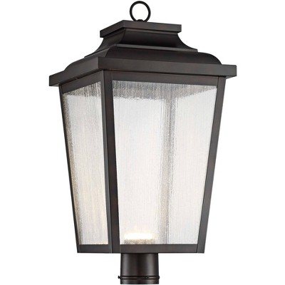 Minka Lavery Industrial Outdoor Post Light Fixture Chelesa Bronze LED 24 1/4" Clear Seeded Glass for Exterior Barn House Porch