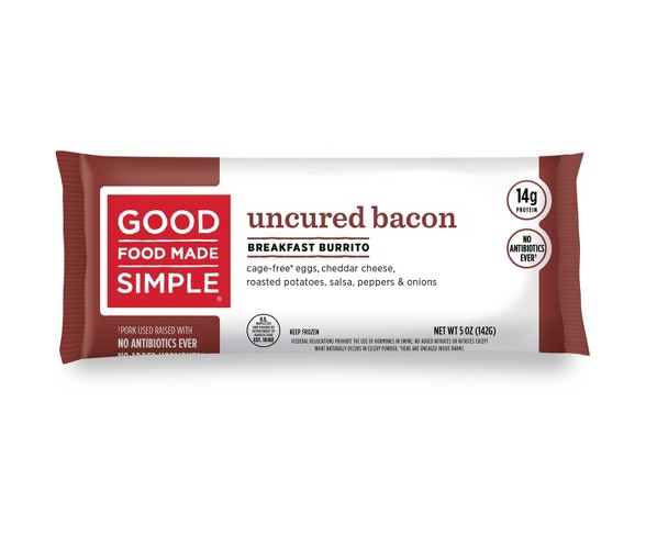 Good Food Made Simple All Natural Bacon, Egg & Cheese Breakfast Frozen Burrito - 5oz
