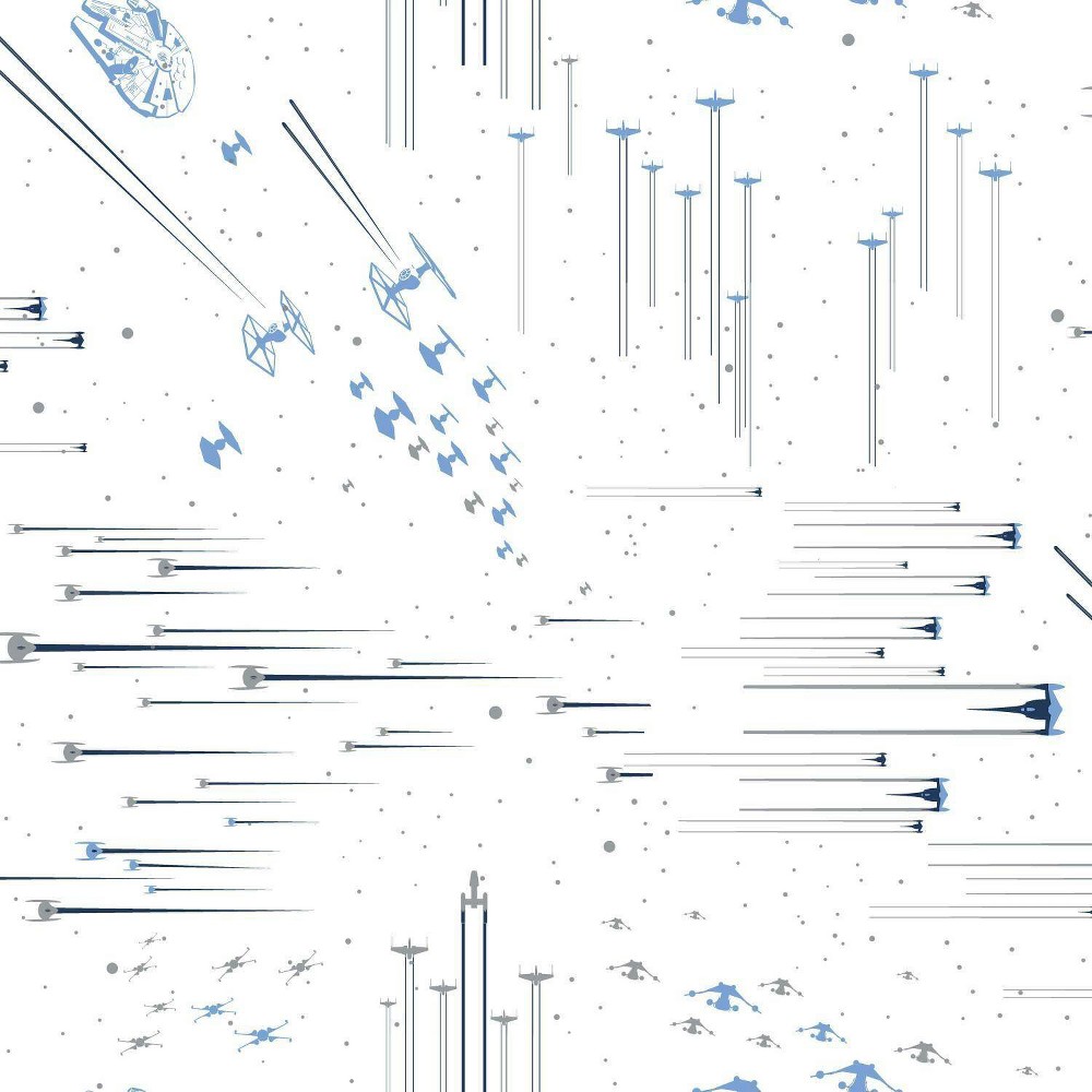 Star Wars: Galactic Battles Peel and Stick Kids' Wallpaper - RoomMates: Vinyl Self-Adhesive, Black, 28 Sq Ft Coverage