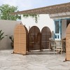 1-Piece Classic White Arched Galvanized Sheet Screen with Blinds, Outdoor Privacy Screen - 2 of 4