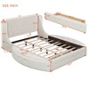 Queen Size Upholstered Storage Platform Bed with Wingback Headboard, 1 Big Drawer and 2 Side Storage Stool-ModernLuxe - 3 of 4
