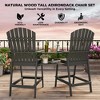 Outdoor Adirondack Barstools with Connecting Tray, Tall Chairs Bar Chairs for Deck, Balcony,Backyard, Patio Bar Stool Chair with High Back, Set of 2 - 2 of 4