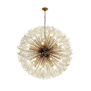 LLHZSY 20-Light Glam Firework Crystal Chandelier Dandelion Pendant Light Fixture-Gold-43 7/10 in.W - 1 of 4