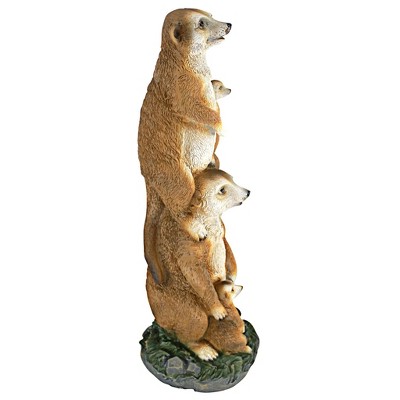 Hand-Painted Resin Meerkat Family Garden Statue