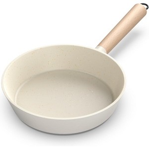 imarku Nonstick Frying Pans, Granite Frying Pan, 9.5 in Professional Cookware with Detachable Handles, Compatible with All Stovetops, PFOA Free, Cream - 1 of 4
