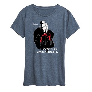 Women's - Disney Villains - Cruella De Vil Love Unfasionable Short Sleeve Graphic T-Shirt - 1 of 4