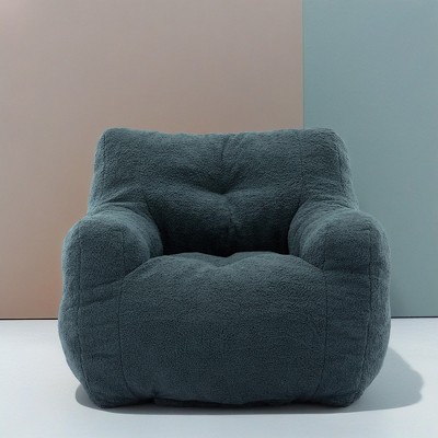 ROOMTEC Bean Bag Chair, Velvet Tufted Foam Accent Lazy Sofa Chair Floor Couch Chair