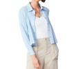 Women's BUTTON DOWN CROPPED PLEATED JACKET - current air - image 2 of 4