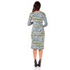 24seven Comfort Apparel Paisley Maternity Elbow Sleeve Ruched Knee Length Dress - 3 of 4