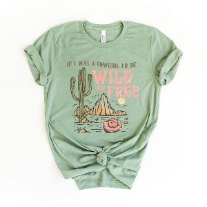 Simply Sage Market Women's Retro Wild and Free Cowgirl Short Sleeve Graphic Tee - 1 of 3