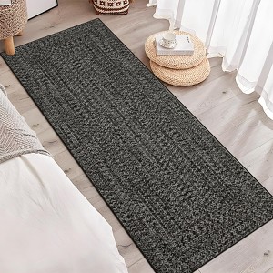 Rugs 2x6 Non Slip - Modern Runner Rug, Soft Low Pile Indoor Faux Wool Carpet, Stain Resistant & Machine Washable Floor Mat - 1 of 4