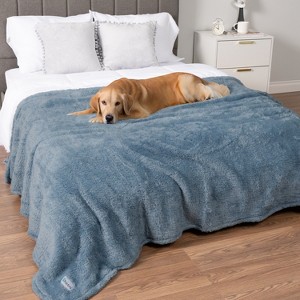 PetAmi Fluffy Waterproof Dog Blanket For Pet Cat Puppy, Soft Faux Shearling Throw Couch Cover, Plush Washable Reversible - 1 of 4