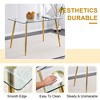 Vynxaria 51" Modern Minimalist Rectangular Glass Dining Table, 0.31'' Tempered Glass Top, Golden Plated Metal Legs, for 4-6 - 4 of 4