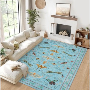 Washable Insect Runner Rug for Bedroom Kitchen Non Slip Rugs Whimsical Fantasy Boho Indoor Ultra Soft Rugs - 1 of 4