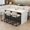 Set of 2 Modern 24.8" Counter Height Bar Stools, Upholstered Faux Leather Bar Chairs with Back for Kitchen Island or Home Bar - 3 of 4