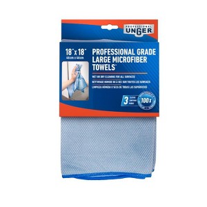 Unger Professional Grade Microfiber Cleaning Towel 18 in. W X 18 in. L 3 pk - 1 of 1