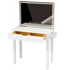 CAVINAS Vanity Desk with Mirror Small Vanity with Sliding Mirror and Charging Station, Stool for Apartment, Bedroom - 2 of 4