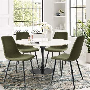 Bingo Dining Chairs Set of 4,Upholstered Dining Chair with Stainless Steel Metal Legs-Maison Boucle