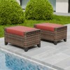 EAGLE PEAK 2 Piece Wicker Outdoor Ottoman, Patio Ottoman Foot Rest - 2 of 4