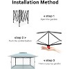 Outdoor Patio Gazebo 12x12ft, Pop up with Mosquito Netting, Outdoor Canopy Tent with 4 Ropes 8 Stakes, Portable Carrying Bag and Double Roofs - 2 of 4