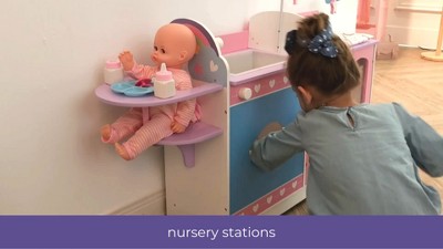 Olivia's Little World Buggy-Style Doll Pram with Canopy Pink
