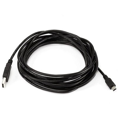 Monoprice USB/Lightning Cable - 15 Feet - Black | USB-A to Mini-B, 5-Pin, 28AWG conductors