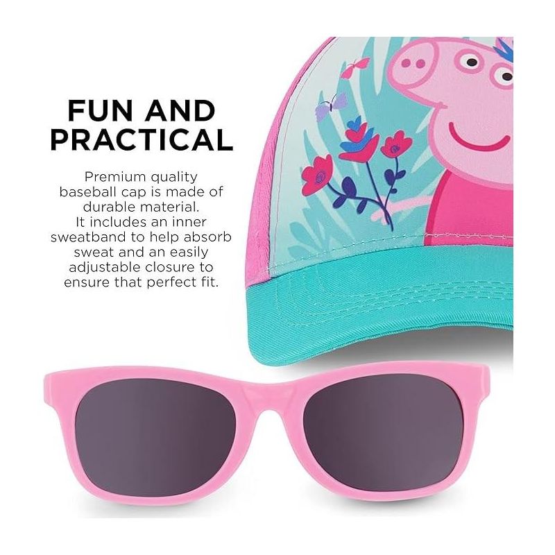 Peppa Pig Girls Baseball cap & Sunglasses, Ages 2-4, 3 of 7