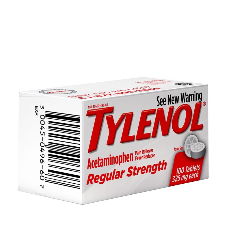 Tylenol Regular Strength Pain Reliever & Fever Reducer Tablets - Acetaminophen - 100ct, 4 of 8