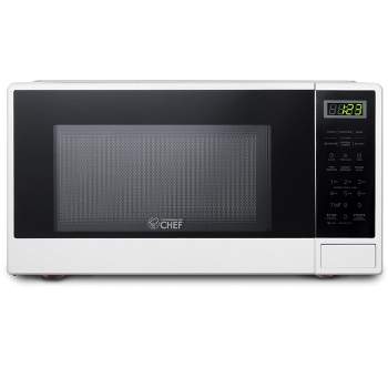 COMMERCIAL CHEF 0.6 Cubic Foot Microwave with 6 Power Levels, Small  Microwave with Grip Handle, 600W Countertop Microwave with 30 Minute Timer  and