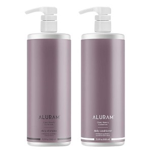 ALURAM  DAILY Shampoo & Conditioner (33.8 oz DUO LITER SET KIT) Coconut Water Based | Clean Hydration and Shine for All Hair Types - 1 of 3