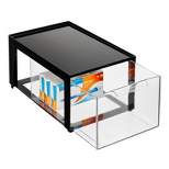 mDesign Plastic Stackable Office Storage Organizer with Drawer
