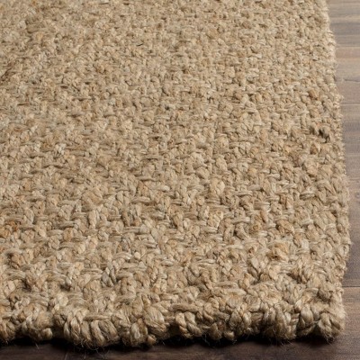 Natural 6' x 9' Handwoven Jute Area Rug with Non-slip Backing