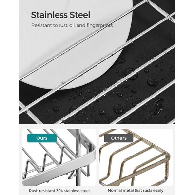Stainless Steel 2-Tier Dish Drying Rack with Utensil Cup