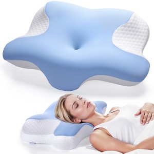 SUGIFT Ergonomic Cervical Memory Foam Pillow for Neck Pain Relief Orthopedic Contour Support for Back Side Stomach Sleepers - 1 of 4