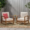 GDFStudio Silla Outdoor Acacia Wood Club Chairs with Cushions and Sled Leg (Set of 2) - 2 of 4