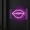 11.88" x 5.88" Lips Acrylic Box LED Neon Sign USB - JONATHAN Y: Modern Wall Decor, Integrated LED - 3 of 4