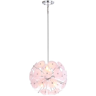 Contemporary Silver & White Sculpted Metal Pendant Light