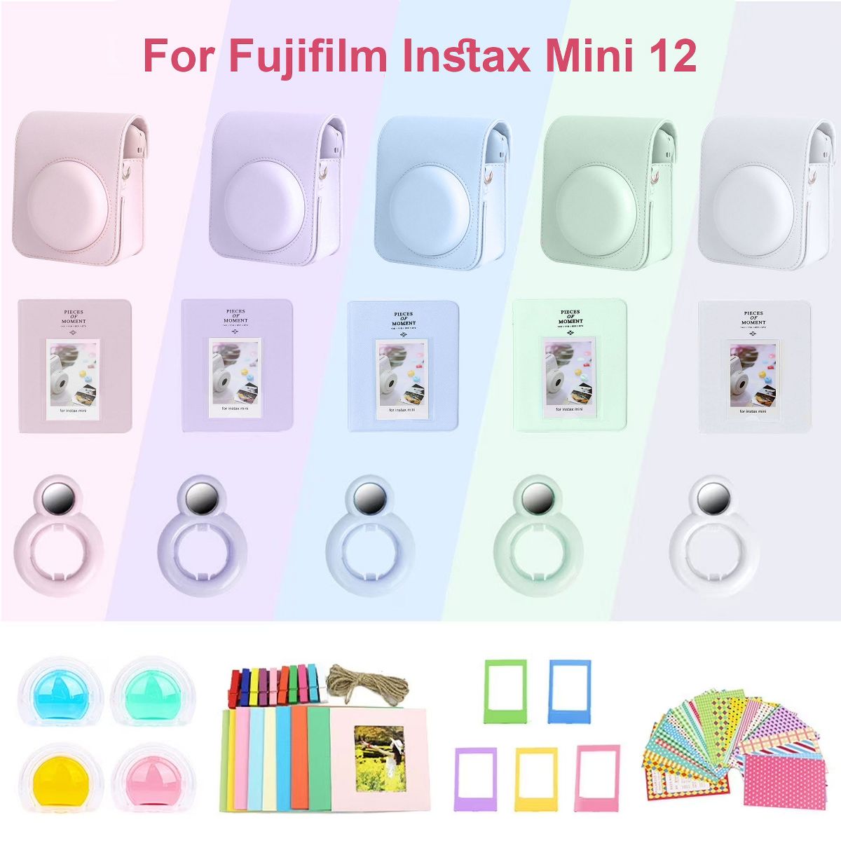 Fujifilm Accessory Kit with Case, Album, Frames, Stickers and Lens Filters for Instax Mini Cameras - thumbnail 3