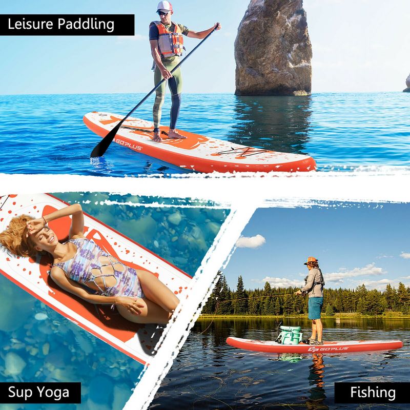 Costway 10'5''/11' Inflatable Stand Up Paddle Board with Backpack Aluminum Paddle Pump, 5 of 11