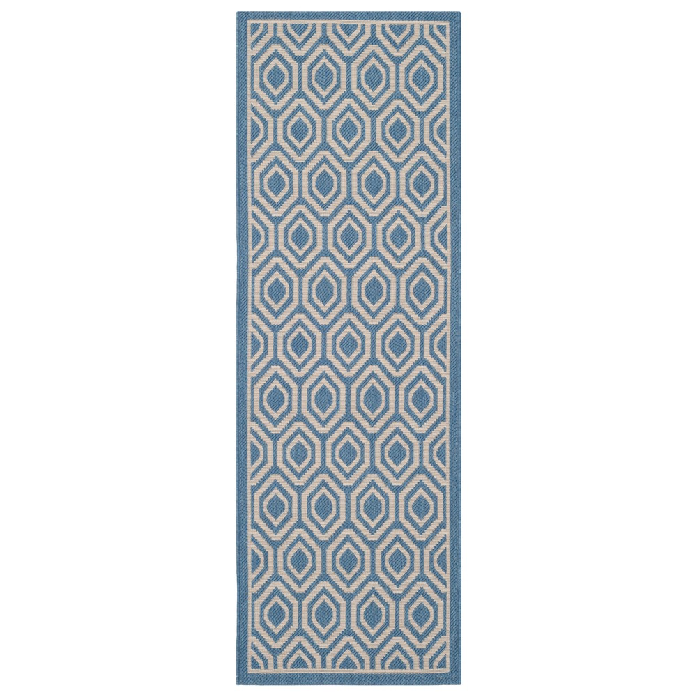 2'3in x 6'7in Biarritz Runner Outdoor Rug Blue/Beige - Safavieh