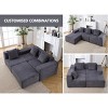 VASIP L-Shaped Modern Minimalist Modular Sectional Sofa, Plush Cloud Upholstered Couch with Deep Seats ,for Living Room,Apartment,White - 3 of 4