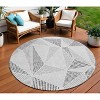 Gray Charcoal And Silver Geometric Washable Indoor Outdoor Area Rug - 2 of 4