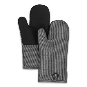 Home Mart Goods Black Heat Resistant Thick Soft Quilted Lining Kitchen Oven Glove Mitts With Neoprene - 1 of 4