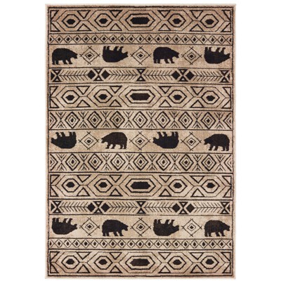 Oriental Weavers Woodlands 9651A Ivory/ Black Indoor Area Rug - 1'10" x 3'