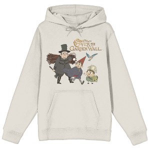 Over The Garden Wall Characters Walking Adult Sand Long Sleeve Hooded Sweatshirt - 1 of 2
